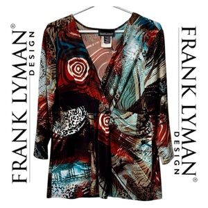 ✨Frank Lyman Design Vintage (16) Multicolor Abstract Top